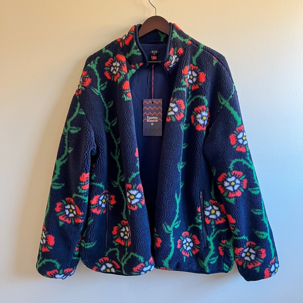 Rowing Blazers Rose Print Fleece Zip Up Jacket